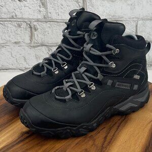 Merrell Dry Select Womens Sz. 7 Black Leather Vibram Hiking Ankle Boots J32090